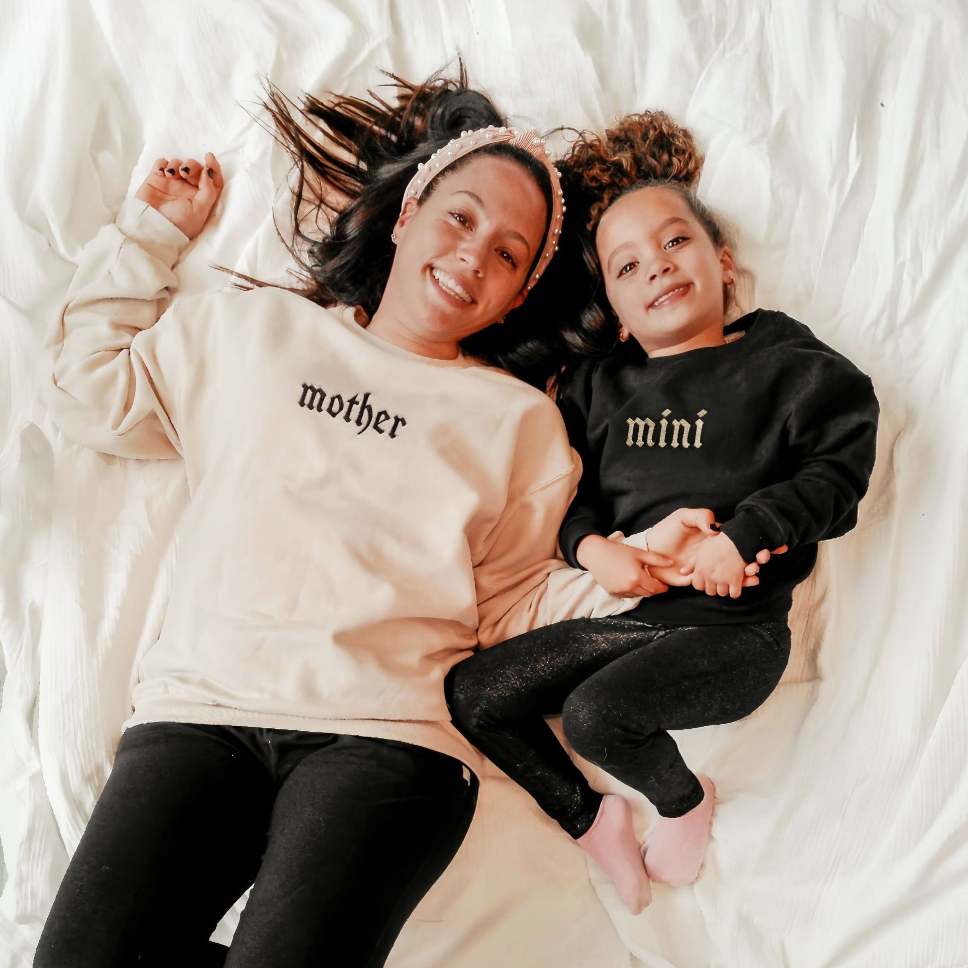 Gothic Mother & Mini Embroidered Matching Sweatshirts - Starry Skies Austin