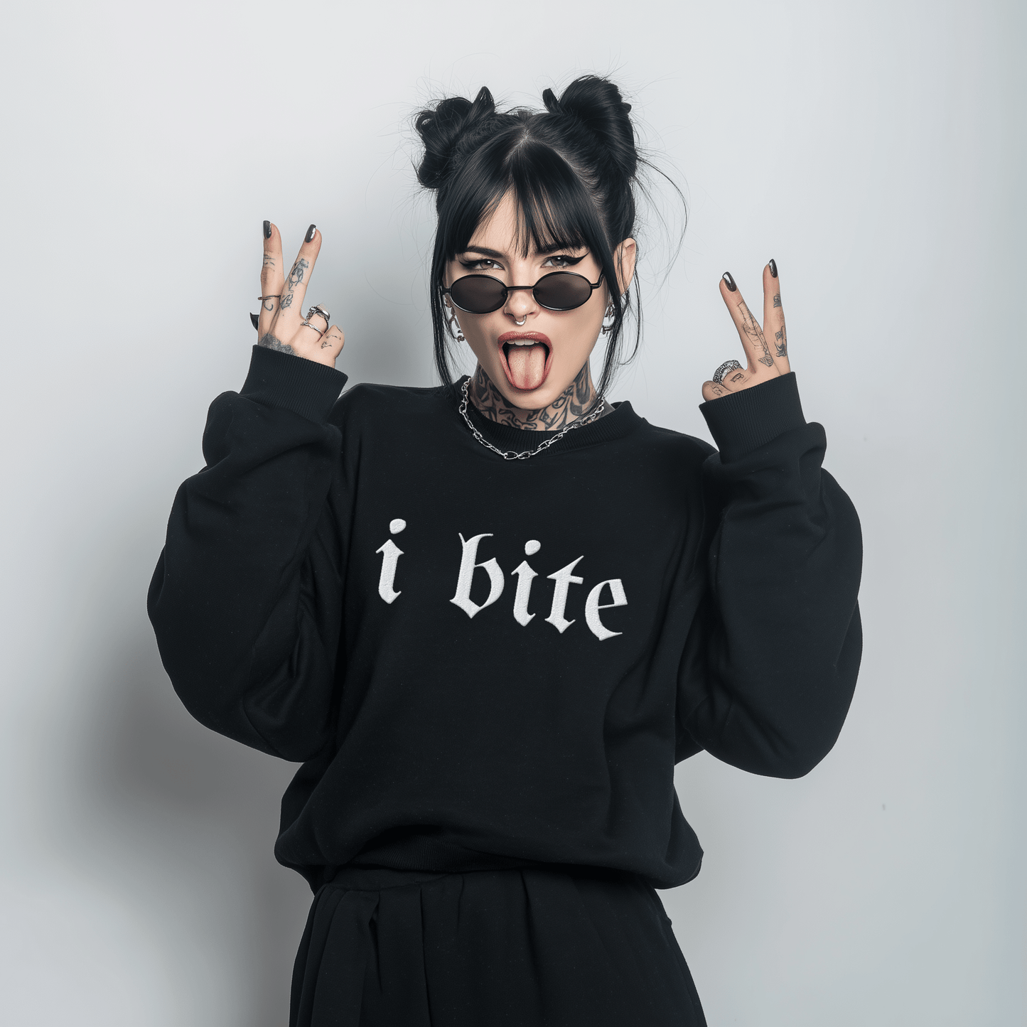 Gothic Sarcastic I Bite Sweatshirt - Starry Skies Austin