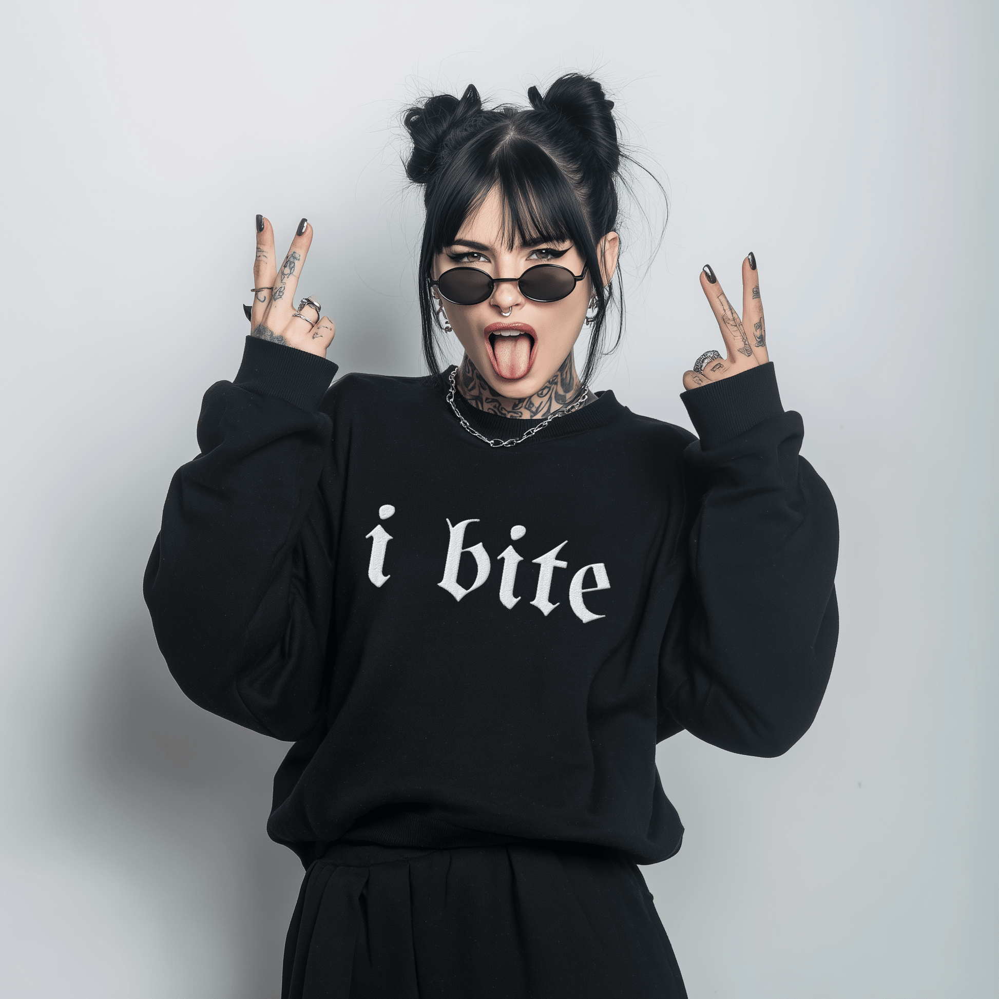 Gothic Sarcastic I Bite Sweatshirt - Starry Skies Austin