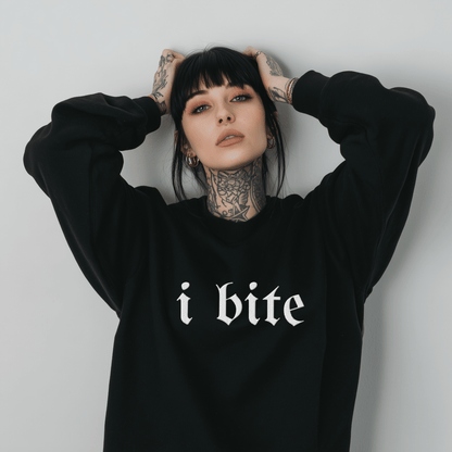 Gothic Sarcastic I Bite Sweatshirt - Starry Skies Austin