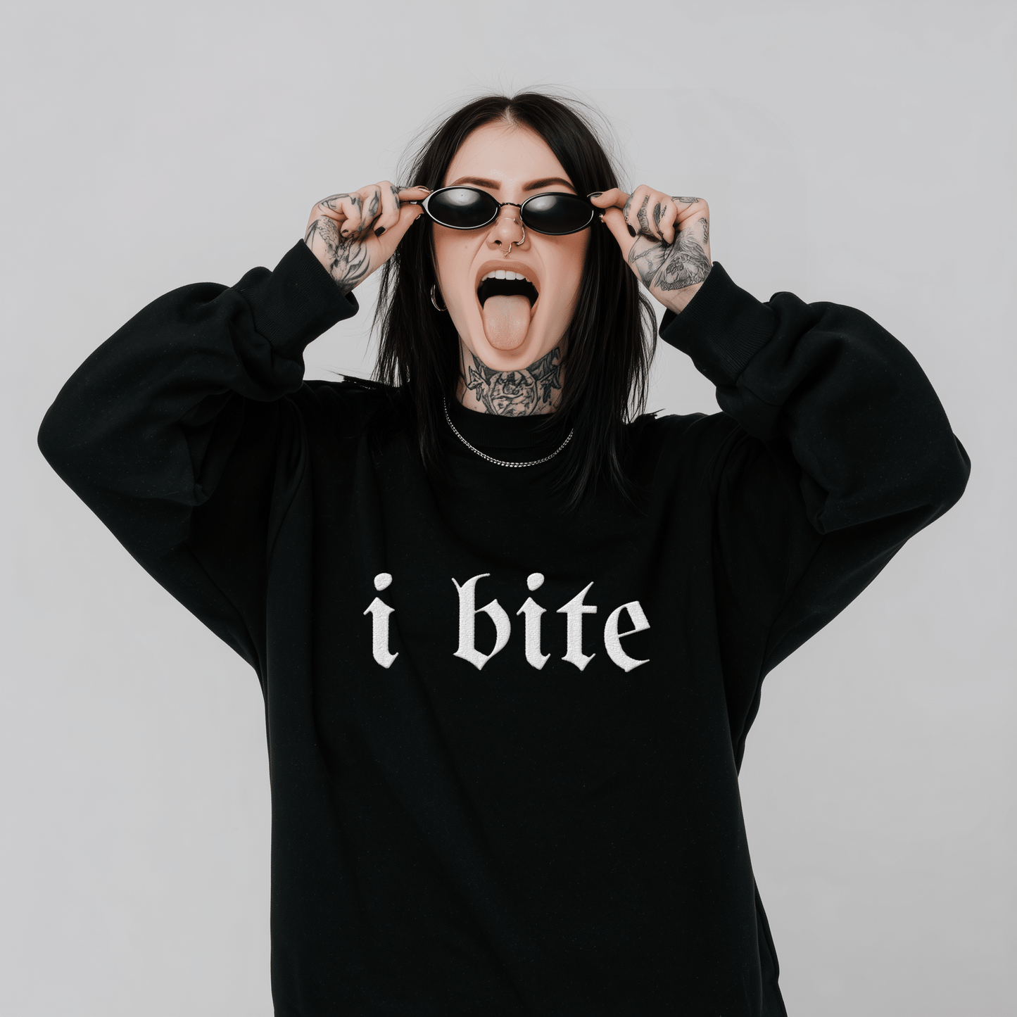 Gothic Sarcastic I Bite Sweatshirt - Starry Skies Austin