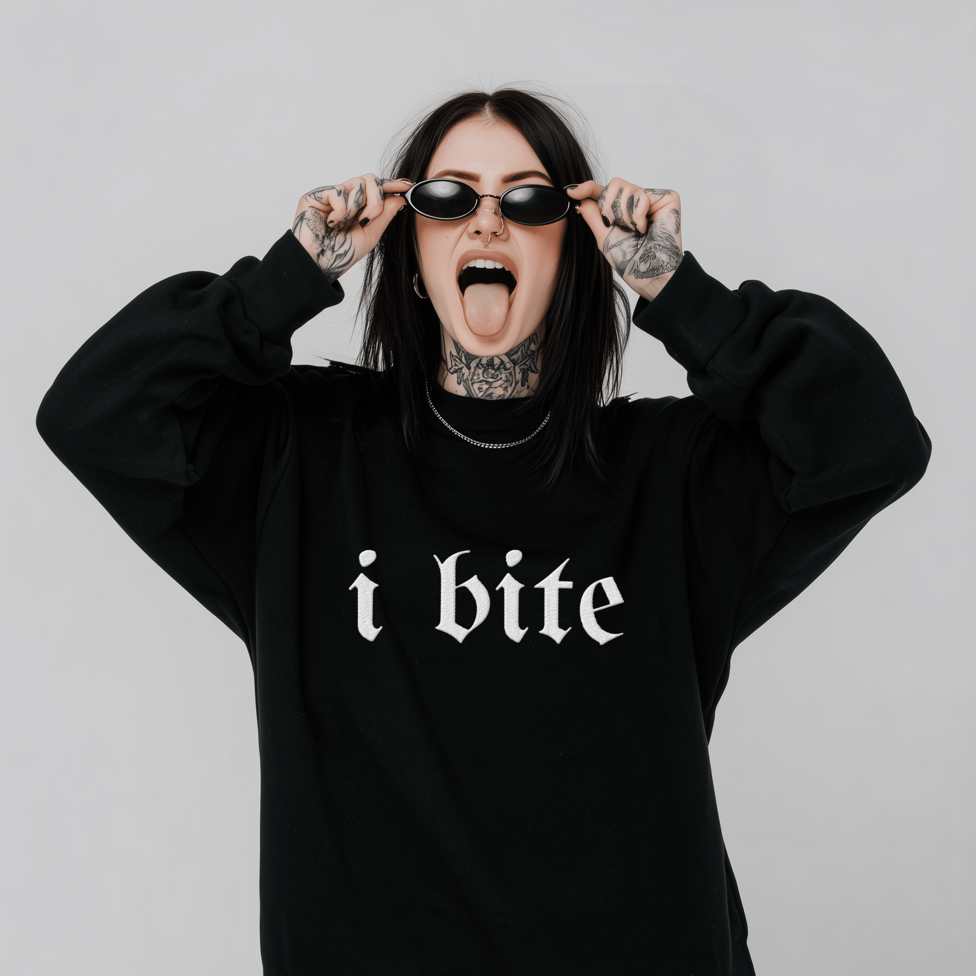 Gothic Sarcastic I Bite Sweatshirt - Starry Skies Austin