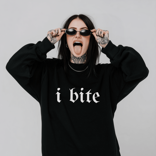 Gothic Sarcastic I Bite Sweatshirt - Starry Skies Austin