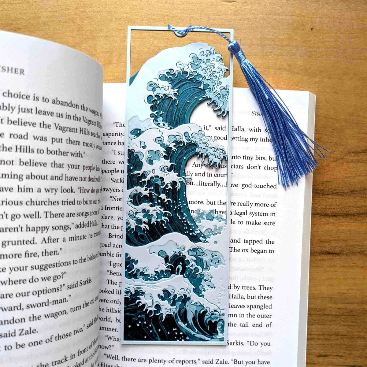 Great Wave Inspired Art Bookmark Tassel Fantasy Reading Gift - Starry Skies Austin