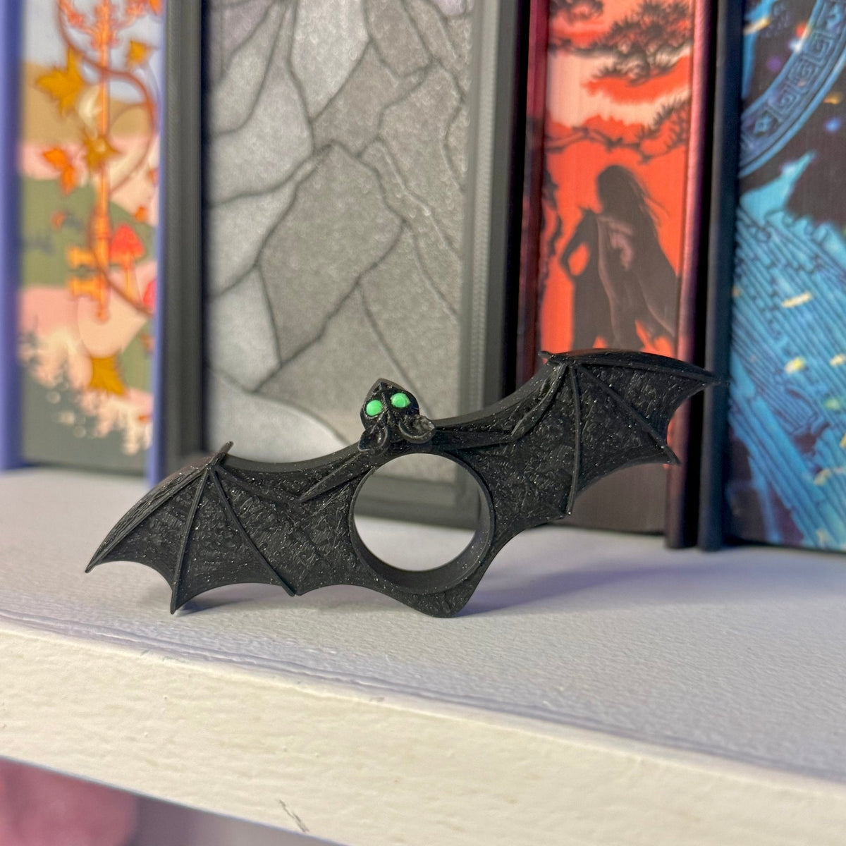 Green Eyed Bat 3d Printed Thumb Book Holder - Starry Skies Austin