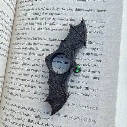 Green Eyed Bat 3d Printed Thumb Book Holder - Starry Skies Austin