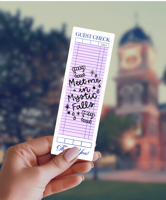 Guest Check Meet Me in Mystic Falls TVD Inspired Bookmark - Starry Skies Austin
