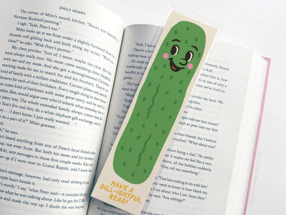 Have a Dill-ightful Read Pickle Laminated Bookmark - Starry Skies Austin