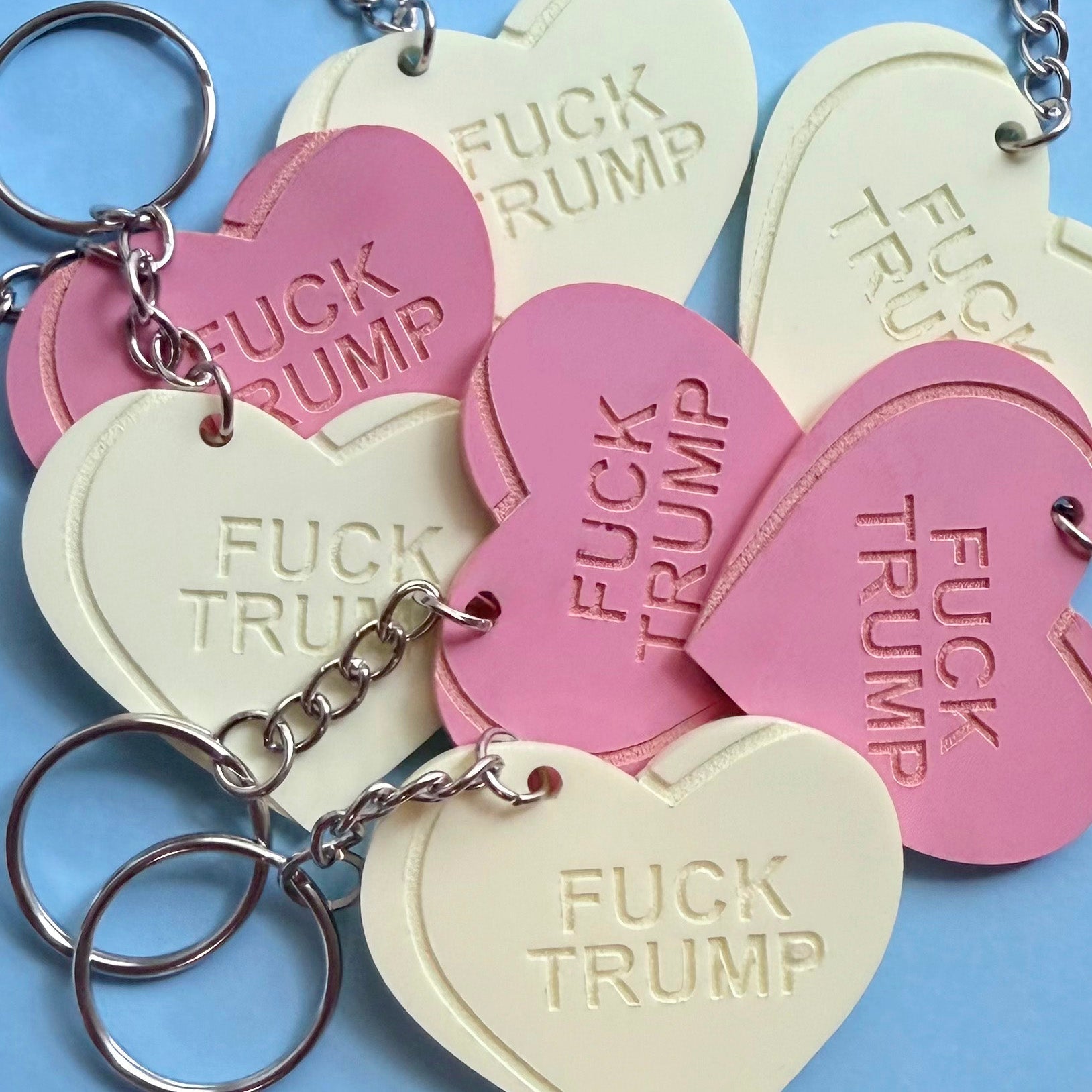 Heart Candy FUCK TRUMP Keychain (Multicolor) - Starry Skies Austin