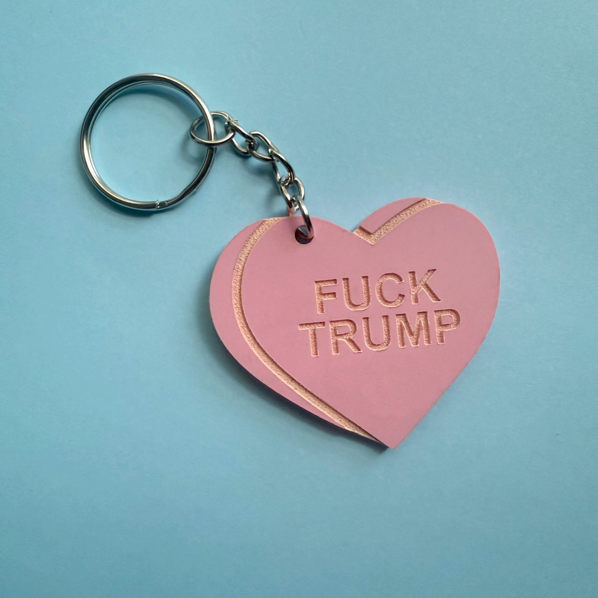 Heart Candy FUCK TRUMP Keychain (Multicolor) - Starry Skies Austin