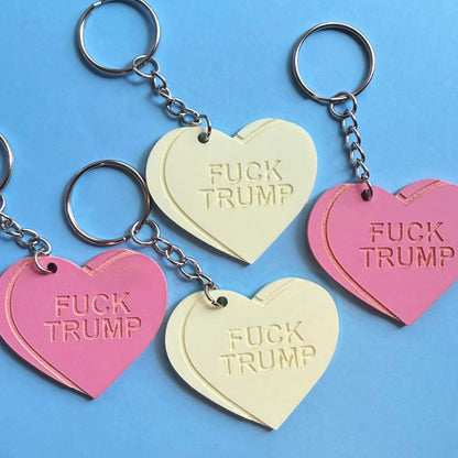 Heart Candy FUCK TRUMP Keychain (Multicolor) - Starry Skies Austin