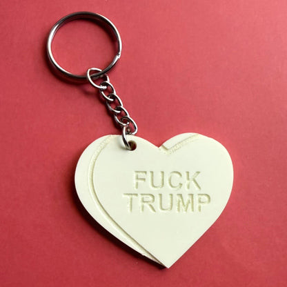 Heart Candy FUCK TRUMP Keychain (Multicolor) - Starry Skies Austin
