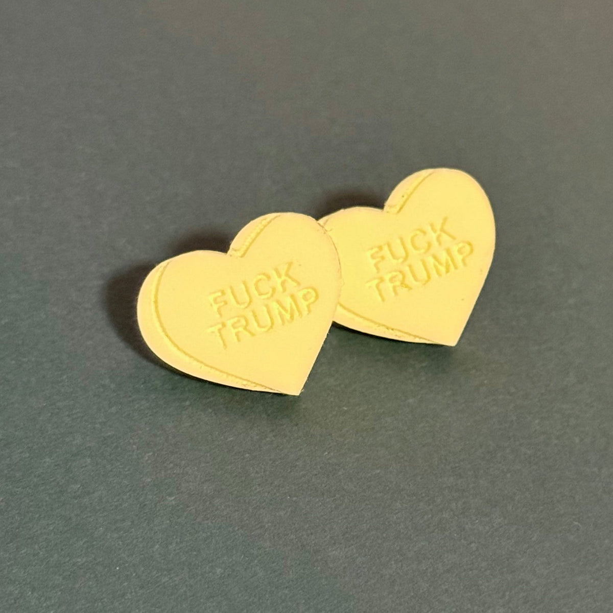 Heart Candy FUCK TRUMP Studs (Multicolor) - Starry Skies Austin