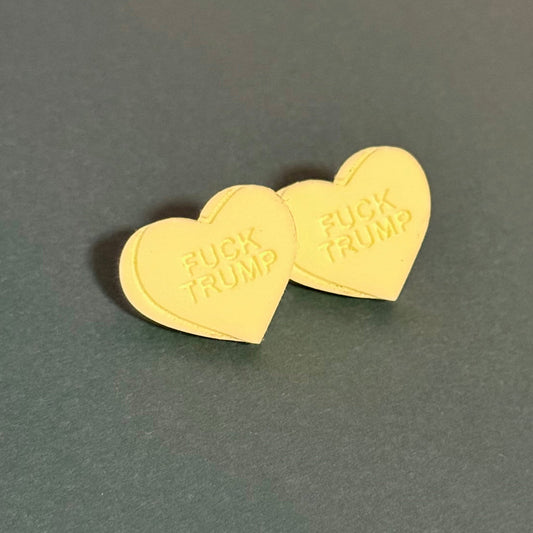 Heart Candy FUCK TRUMP Studs (Multicolor) - Starry Skies Austin