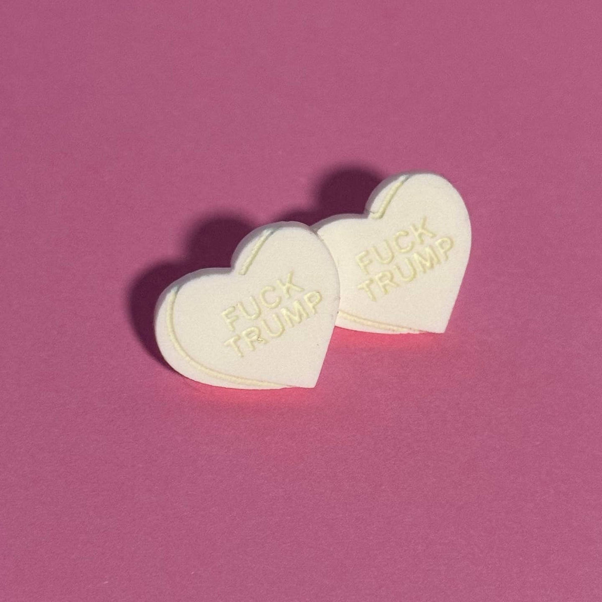 Heart Candy FUCK TRUMP Studs (Multicolor) - Starry Skies Austin