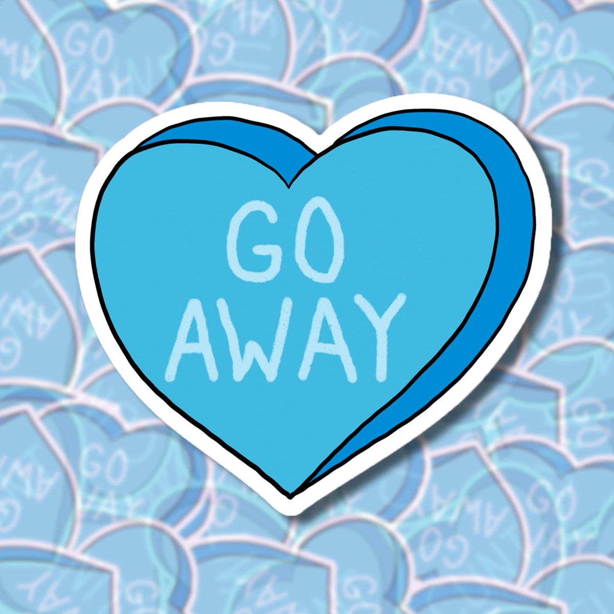 Heart Candy Sticker - GO AWAY - Starry Skies Austin