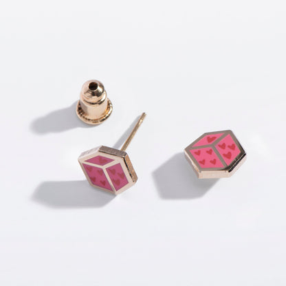 Heart Dice Studs - Starry Skies Austin