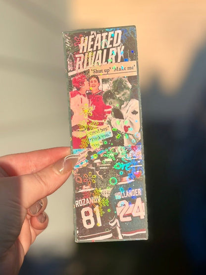 Heated Rivalry Hockey Romance Inspired Collage Bookmark - Starry Skies Austin