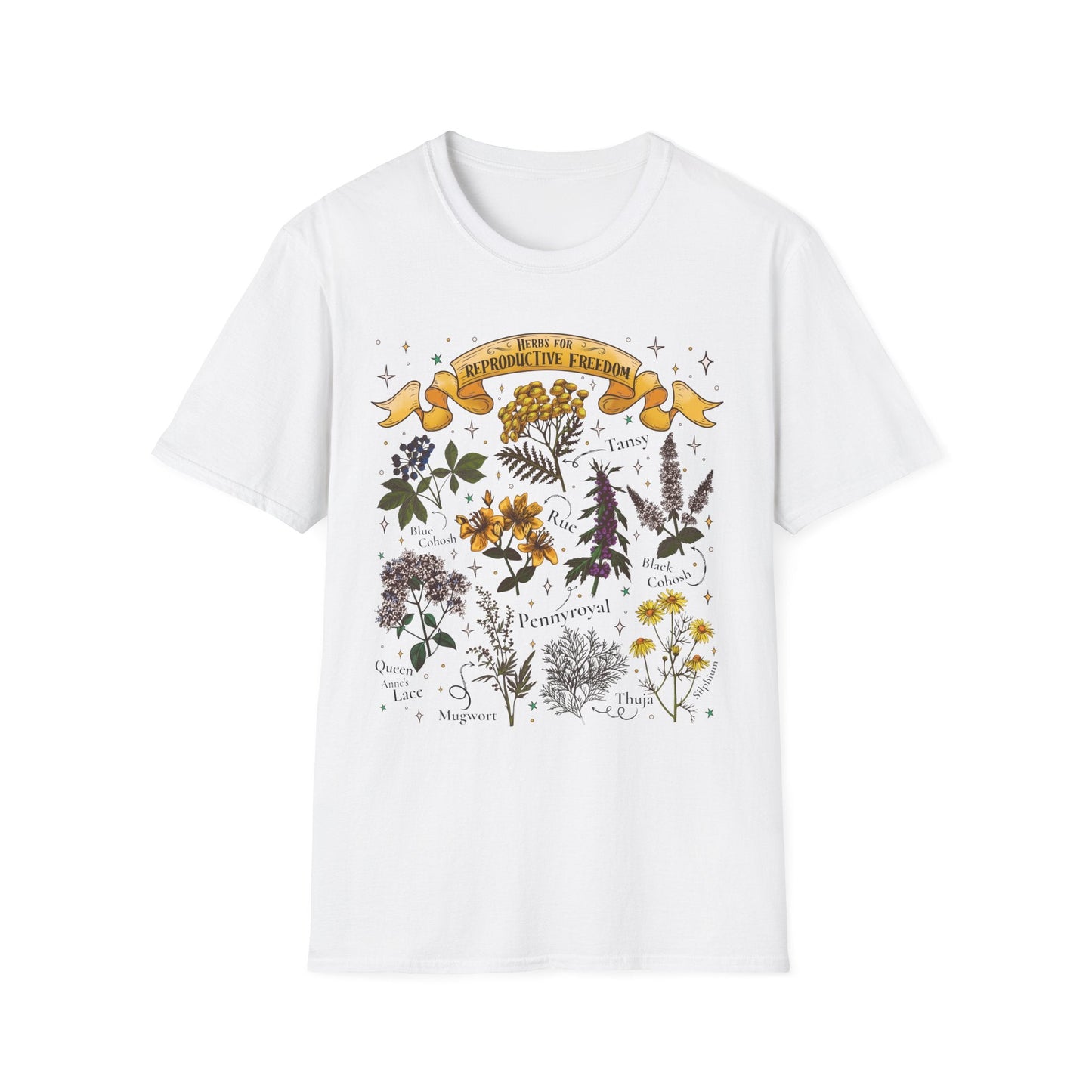 Herbs for Reproductive Freedom Softstyle Tee - Starry Skies Austin