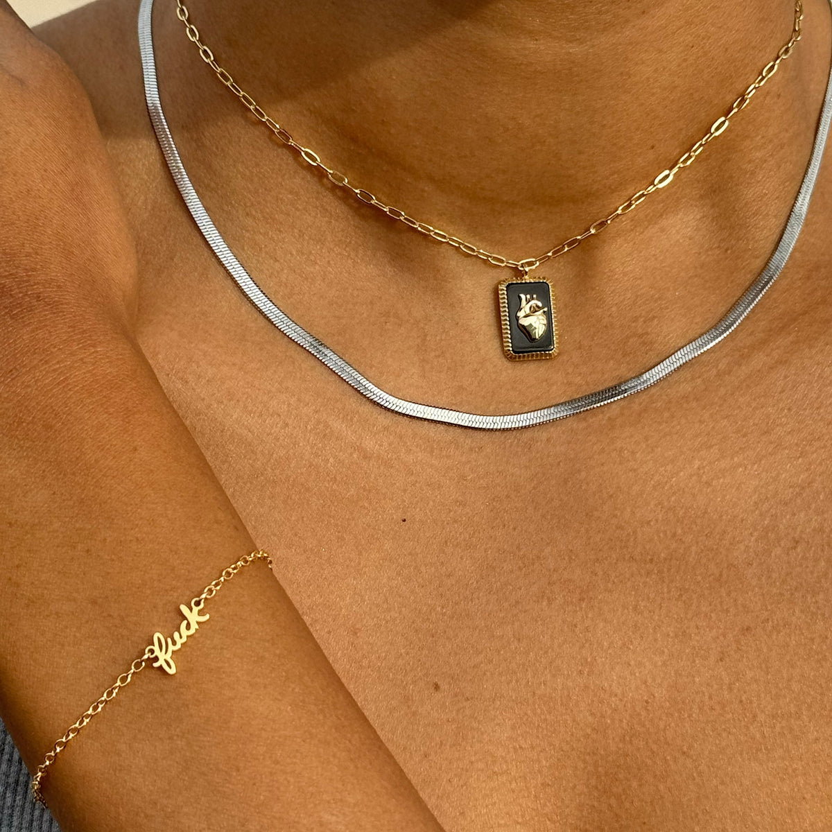Herringbone Chain Necklace - Starry Skies Austin