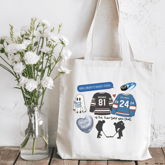 Hockey Romance Heated Rivalry Inspired Sublimated Canvas Tote Bag - Starry Skies Austin