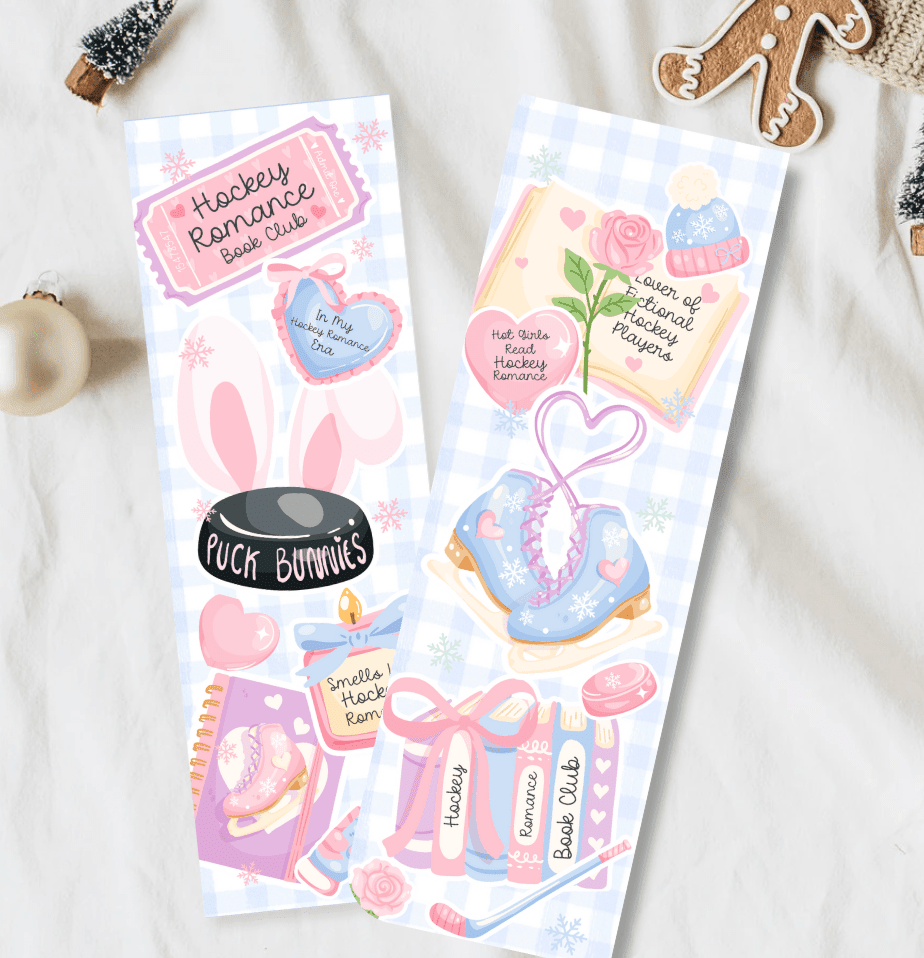 Hockey Romance Lover Dual-Sided Matte Cardstock Bookmark - Starry Skies Austin