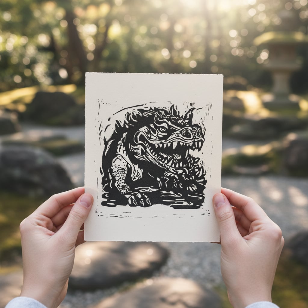 Hodag Folklore Art Print Archival Reproduction Wall Art - Starry Skies Austin