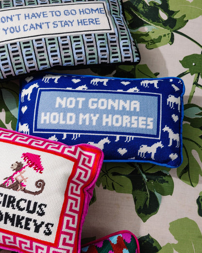 Hold My Horses Needlepoint Pillow - Starry Skies Austin