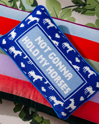 Hold My Horses Needlepoint Pillow - Starry Skies Austin