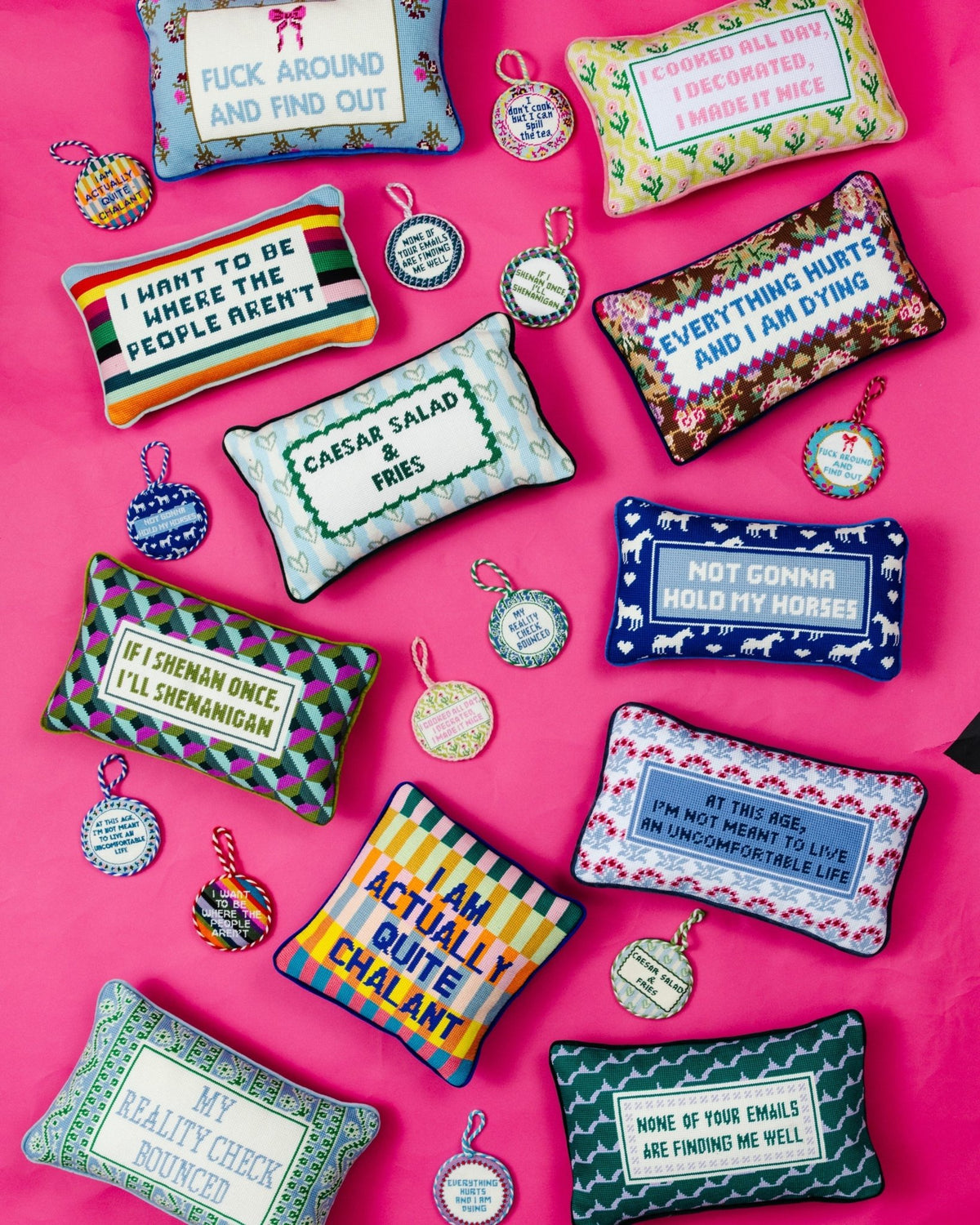 Hold My Horses Needlepoint Pillow - Starry Skies Austin