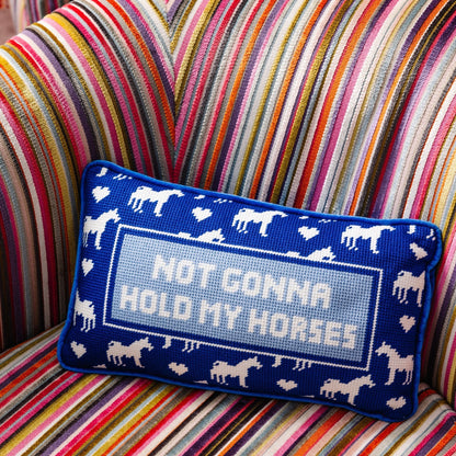 Hold My Horses Needlepoint Pillow - Starry Skies Austin