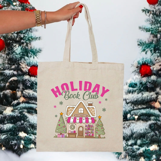 Holiday Book Club Bookstore Canvas Tote Bag - Starry Skies Austin