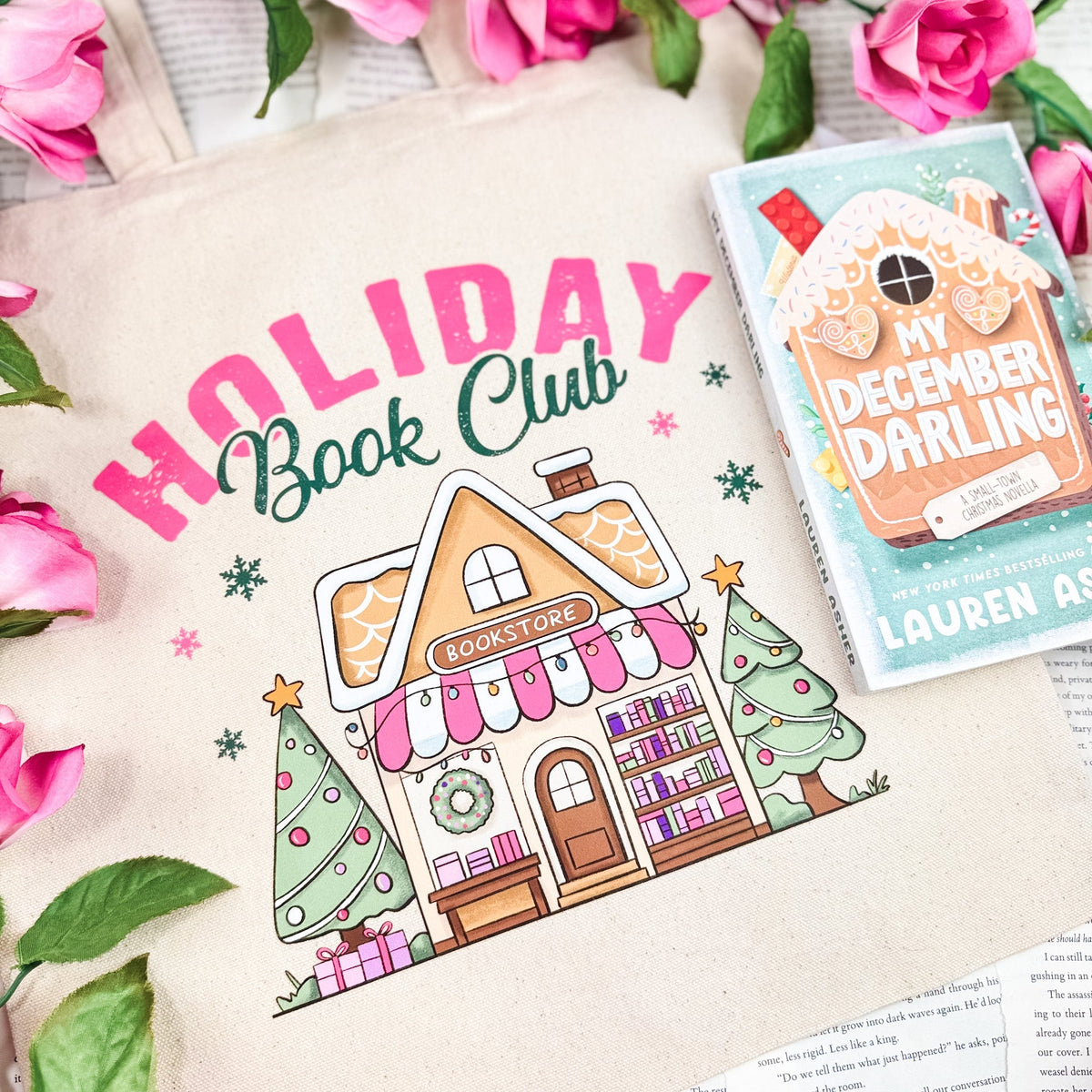 Holiday Book Club Bookstore Canvas Tote Bag - Starry Skies Austin