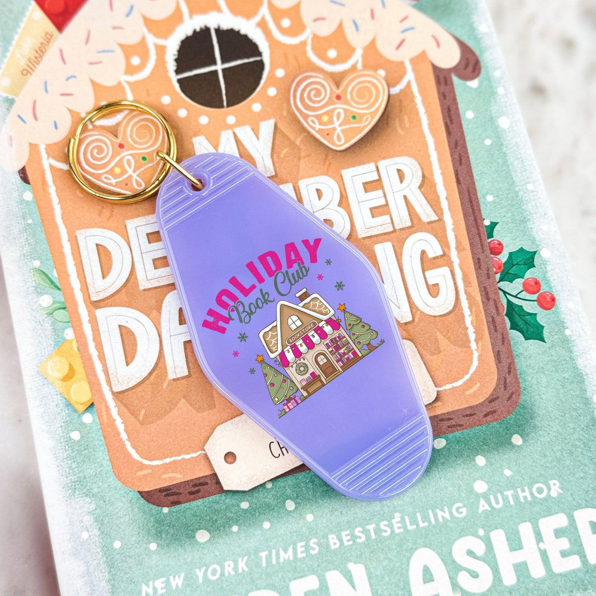 Holiday Book Club Retro Motel Keychain - Starry Skies Austin