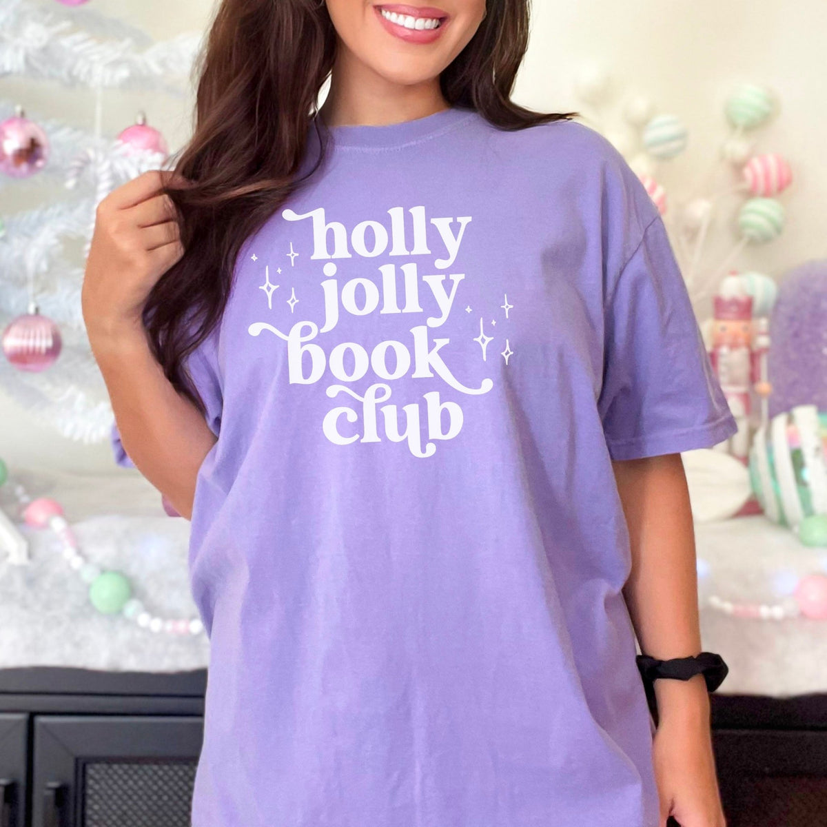 Holly Jolly Book Club Heavyweight Comfort Colors Shirt - Starry Skies Austin