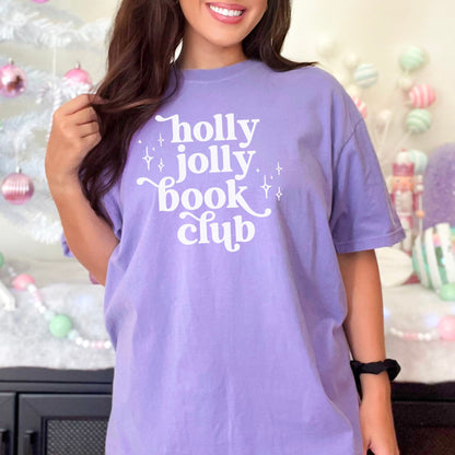 Holly Jolly Book Club Heavyweight Comfort Colors Shirt - Starry Skies Austin