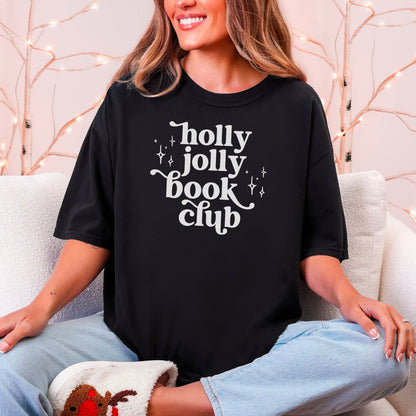 Holly Jolly Book Club Heavyweight Comfort Colors Shirt - Starry Skies Austin