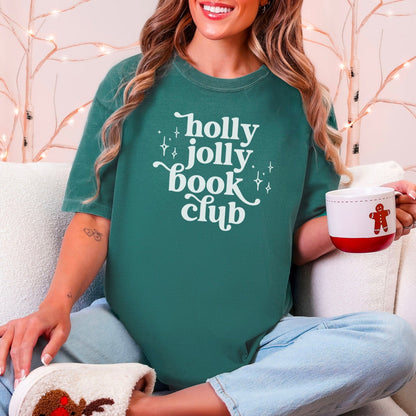 Holly Jolly Book Club Heavyweight Comfort Colors Shirt - Starry Skies Austin