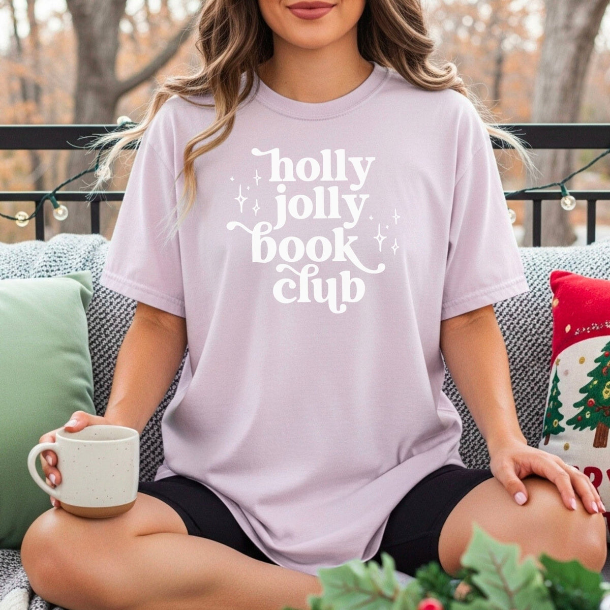 Holly Jolly Book Club Heavyweight Comfort Colors Shirt - Starry Skies Austin