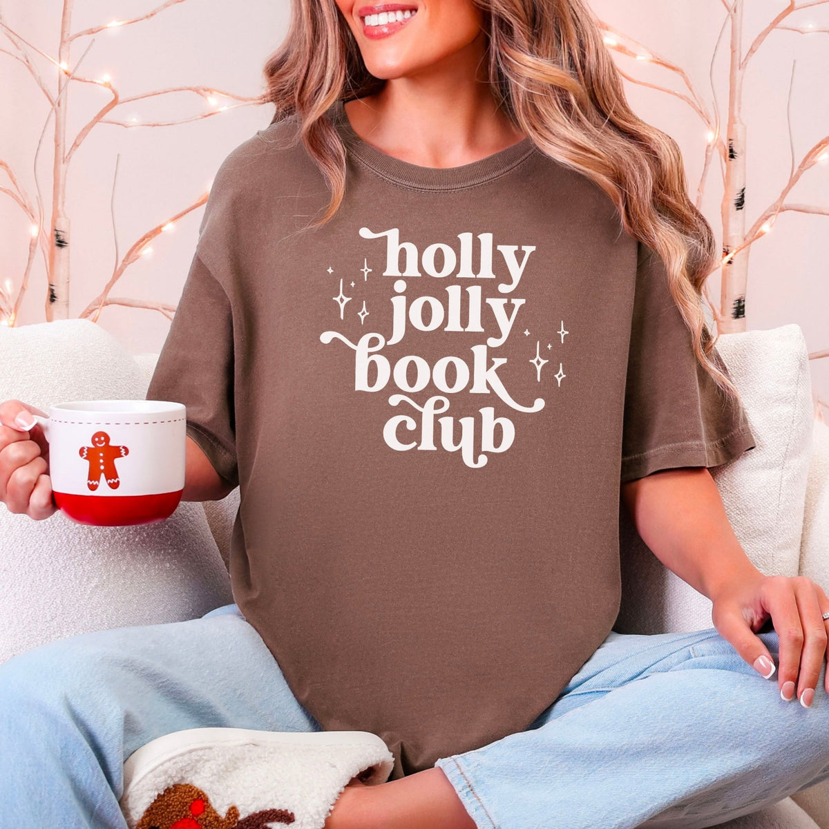 Holly Jolly Book Club Heavyweight Comfort Colors Shirt - Starry Skies Austin