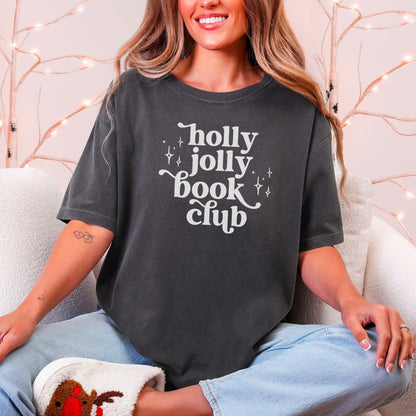 Holly Jolly Book Club Heavyweight Comfort Colors Shirt - Starry Skies Austin