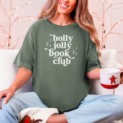 Holly Jolly Book Club Heavyweight Comfort Colors Shirt - Starry Skies Austin