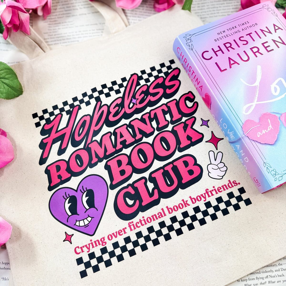 Hopeless Romantic Book Club Canvas Tote Bag - Starry Skies Austin