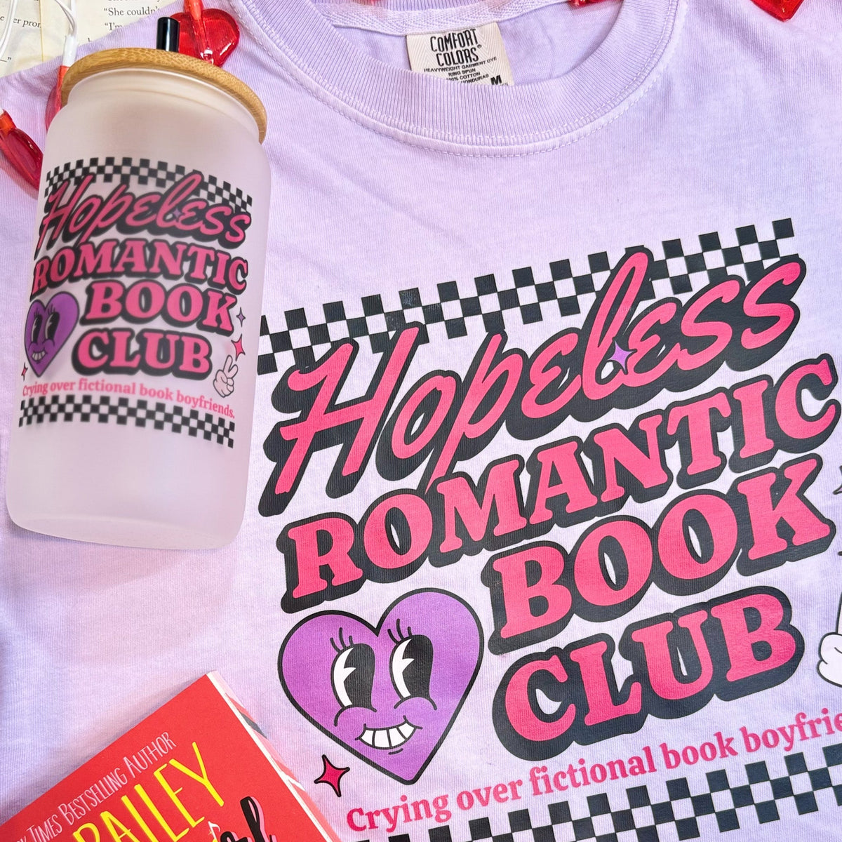 Hopeless Romantic Book Club Heavyweight Comfort Colors Boxy Cropped Shirt - Starry Skies Austin