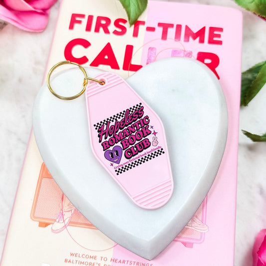 Hopeless Romantic Book Club Retro Motel Keychain - Starry Skies Austin