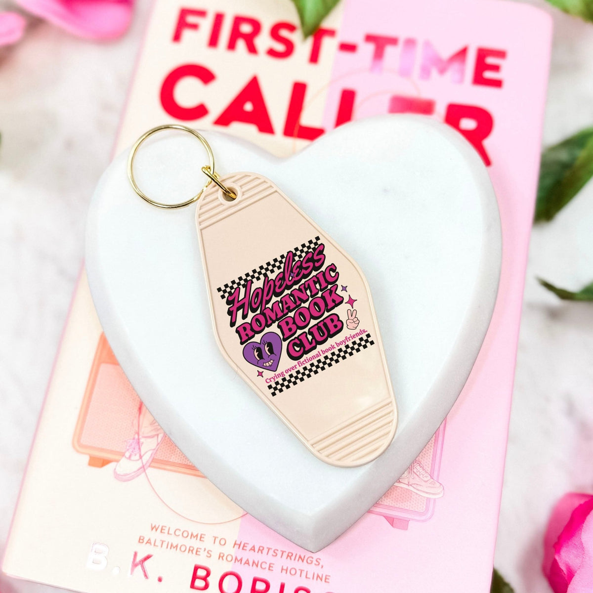 Hopeless Romantic Book Club Retro Motel Keychain - Starry Skies Austin