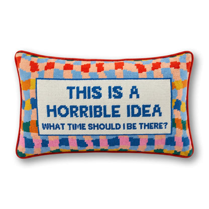 Horrible Idea Needlepoint Pillow - Starry Skies Austin