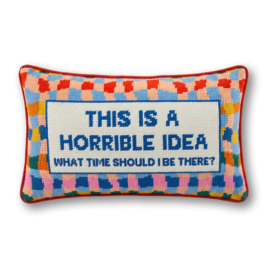 Horrible Idea Needlepoint Pillow - Starry Skies Austin