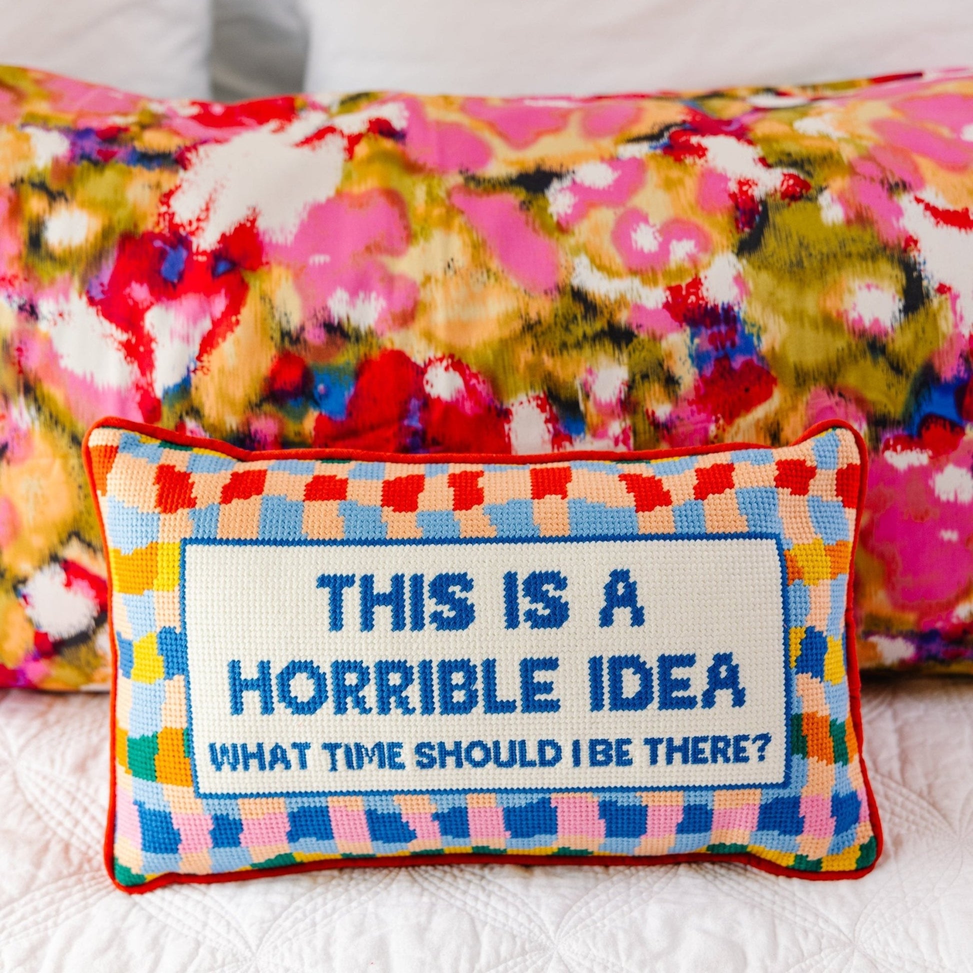 Horrible Idea Needlepoint Pillow - Starry Skies Austin