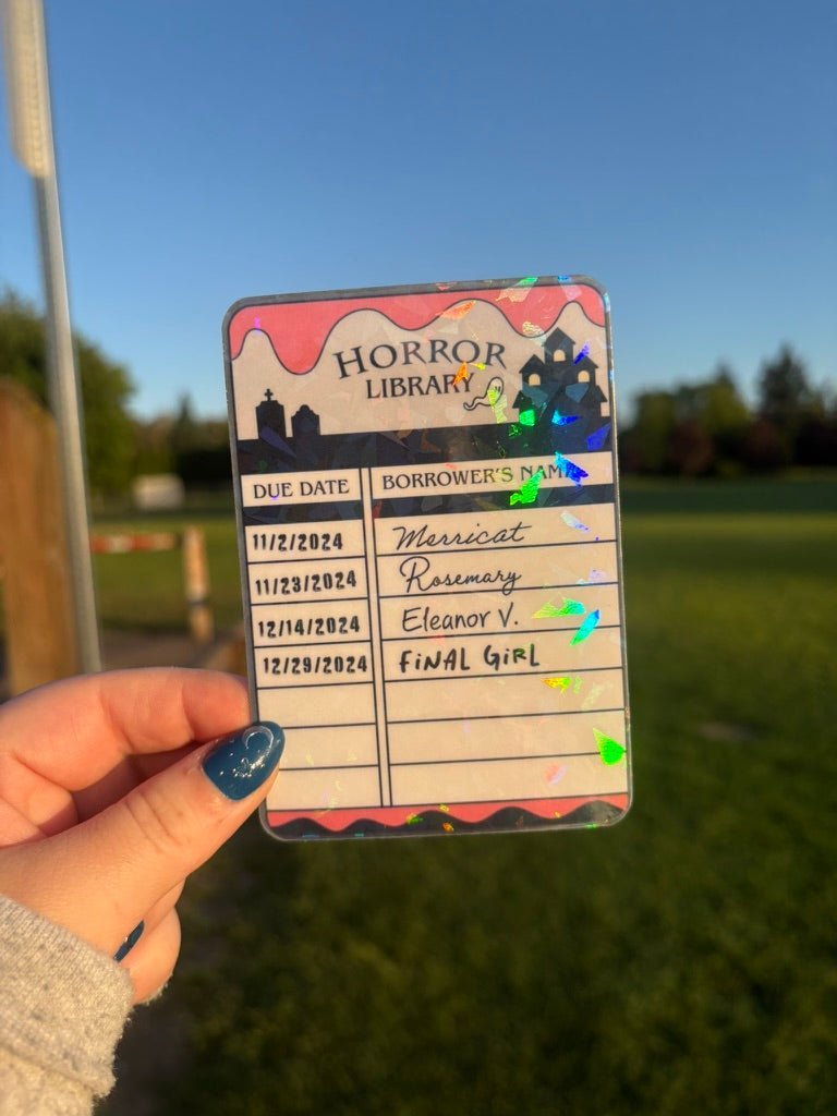 Horror Library Borrow Card Bookmark - Starry Skies Austin